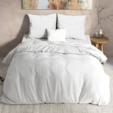 100% Flannel Cotton Duvet Cover Set Mendez | White | Single - 140cm (W) x 220cm (L) - The Bedding & Blankets Store