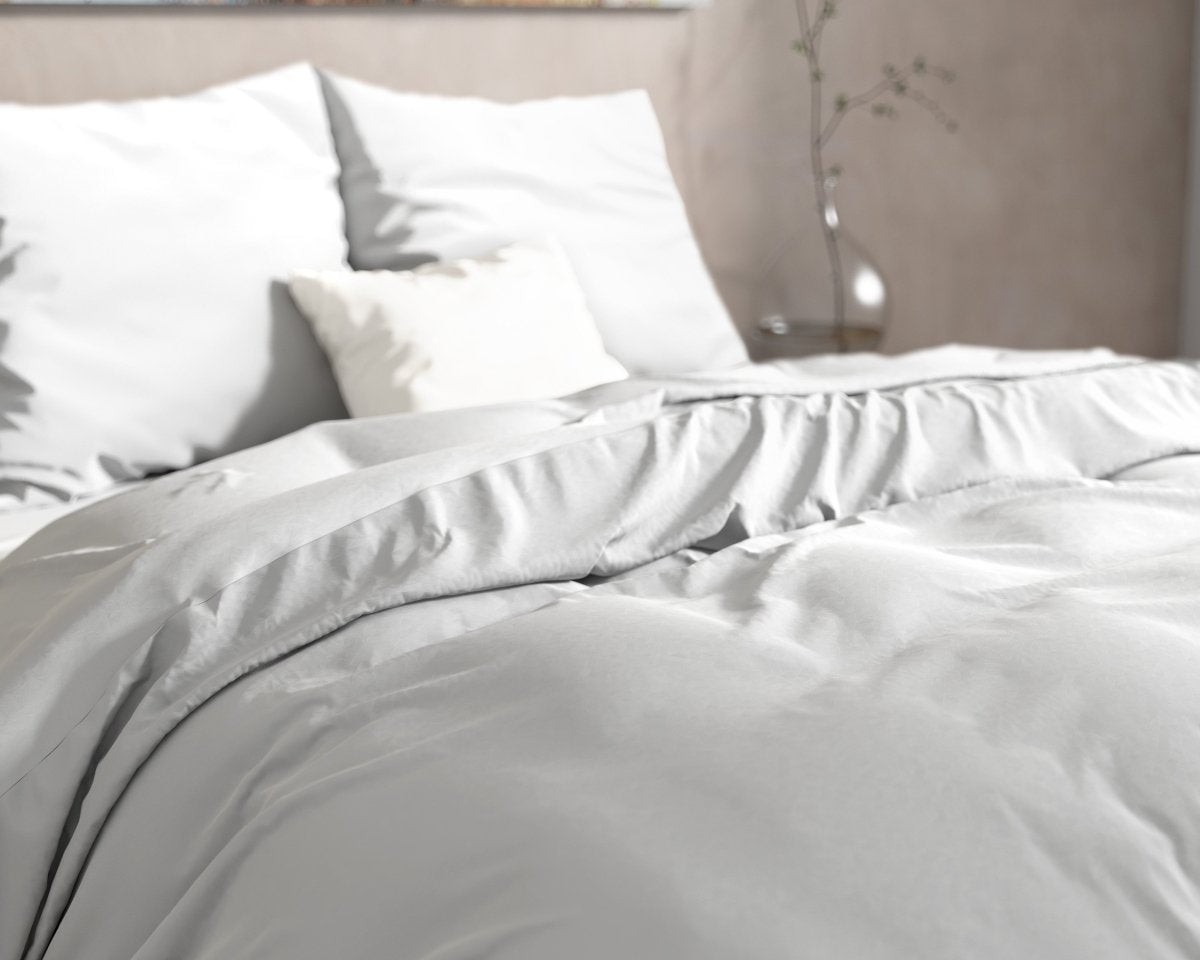 100% Flannel Cotton Duvet Cover Set Mendez | White | Single - 140cm (W) x 220cm (L) - The Bedding & Blankets Store