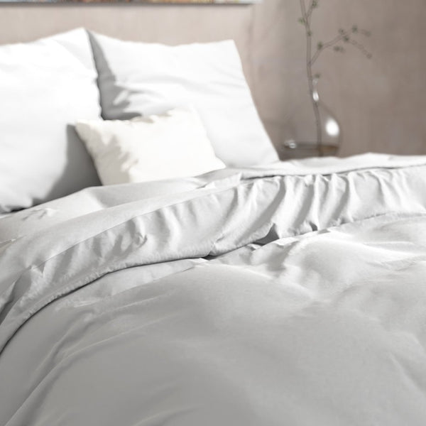 100% Flannel Cotton Duvet Cover Set Mendez | White | Single - 140cm (W) x 220cm (L) - The Bedding & Blankets Store