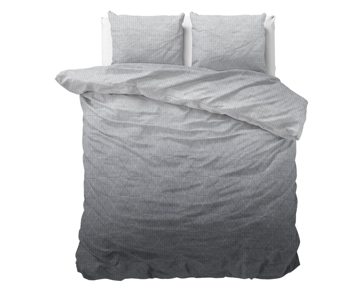 100% Flannel Cotton Duvet Cover Set Quinn | Anthracite | Single - 140cm (W) x 220cm (L) - The Bedding & Blankets Store