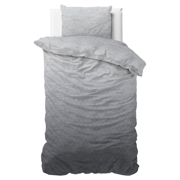 100% Flannel Cotton Duvet Cover Set Quinn | Anthracite | Single - 140cm (W) x 220cm (L) - The Bedding & Blankets Store