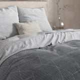 100% Flannel Cotton Duvet Cover Set Quinn | Anthracite | Single - 140cm (W) x 220cm (L) - The Bedding & Blankets Store