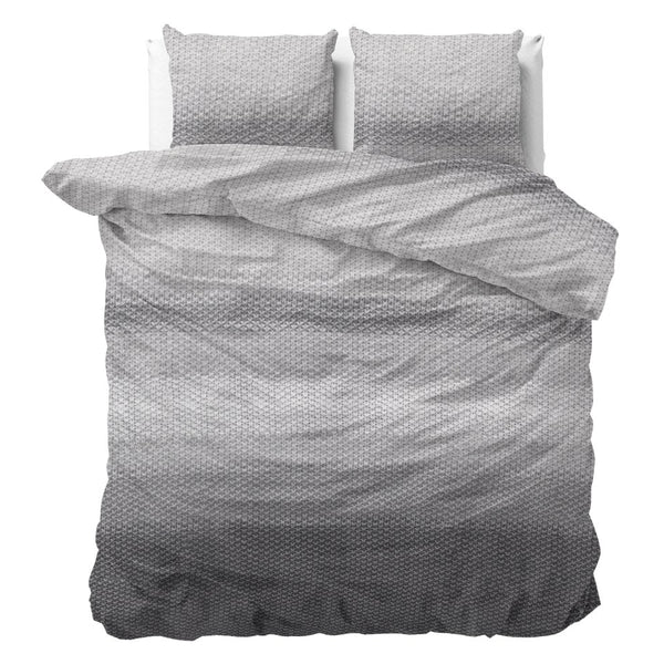 100% Flannel Cotton Duvet Cover Set Tamar | Grey | Double - 200cm (W) x 220cm (L) - The Bedding & Blankets Store