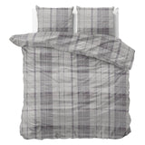 100% Flannel Cotton Duvet Cover Set Theotis | Grey | King - 240cm (W) x 220cm (L) - The Bedding & Blankets Store