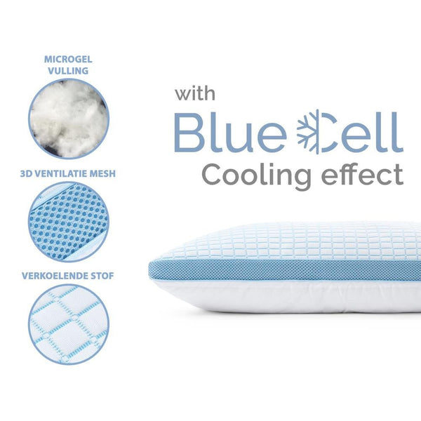 3D Blue Cell Tech Cooling Memory Foam Pillow | White/Blue | 50cm x 70cm - The Bedding & Blankets Store
