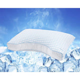 3D Blue Cell Tech Cooling Microgel Neck Support Pillow | White/Blue | 45cm x 65cm - The Bedding & Blankets Store