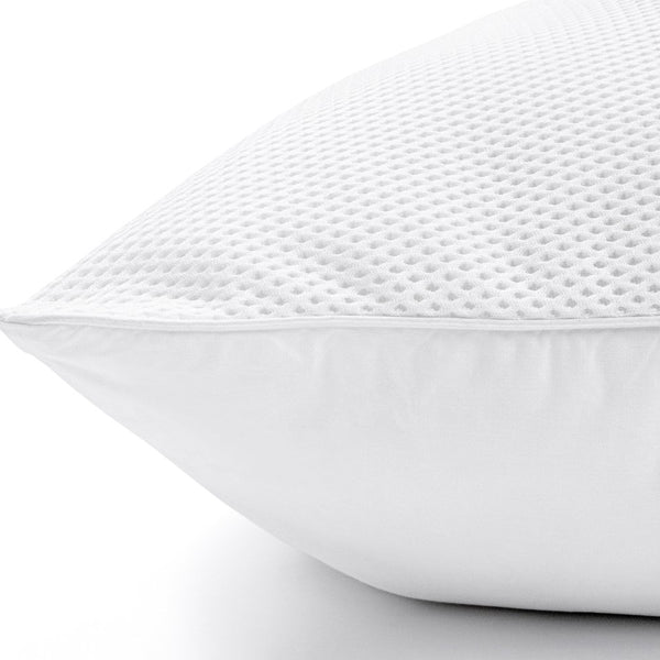 4D Ventilation Cooling Microgel Pillow | White | 50cm x 70cm - The Bedding & Blankets Store