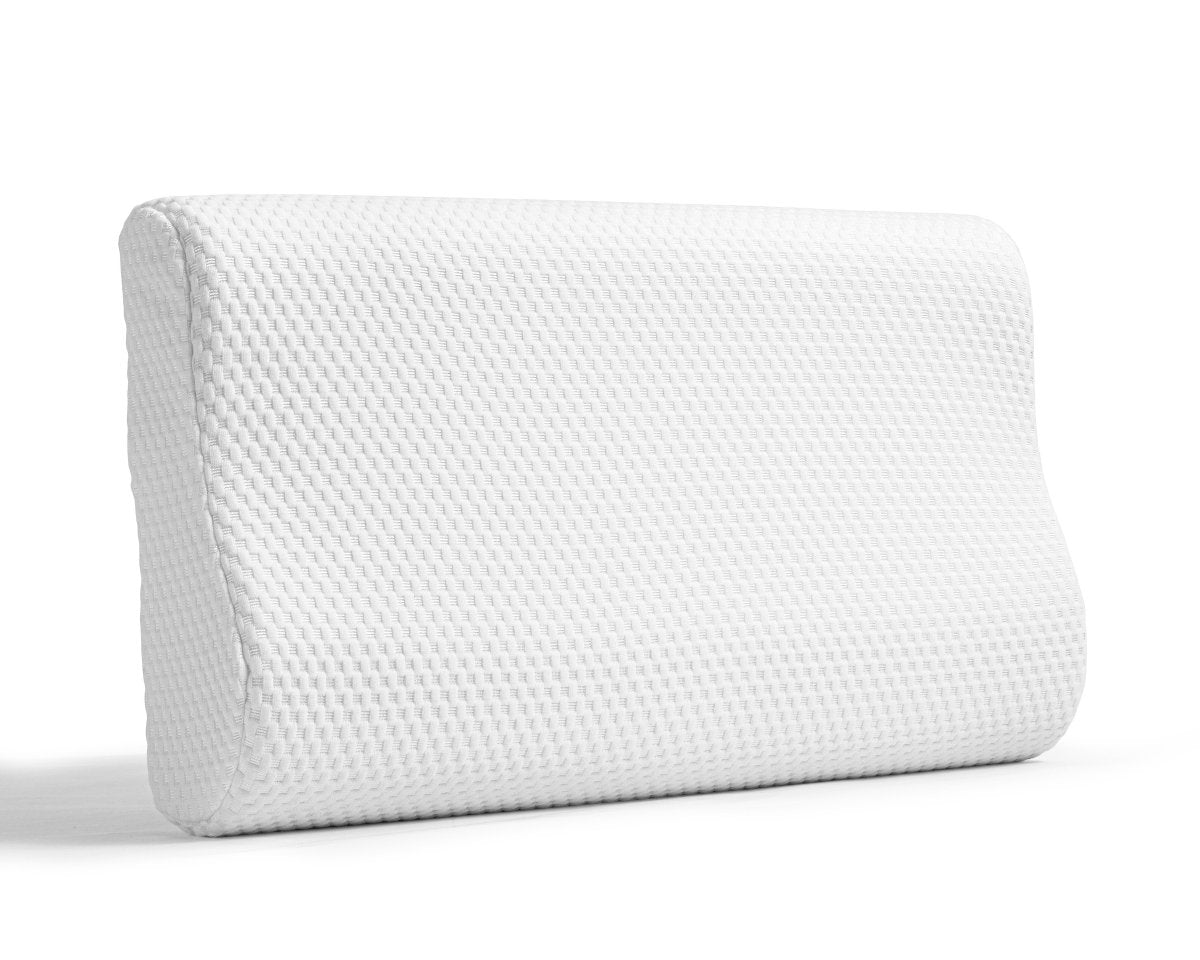 Contour Memory Foam Support Pillow | White | 60cm x 35cm x 11cm - The Bedding & Blankets Store