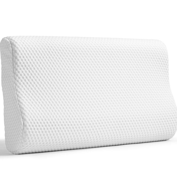 Contour Memory Foam Support Pillow | White | 60cm x 35cm x 11cm - The Bedding & Blankets Store