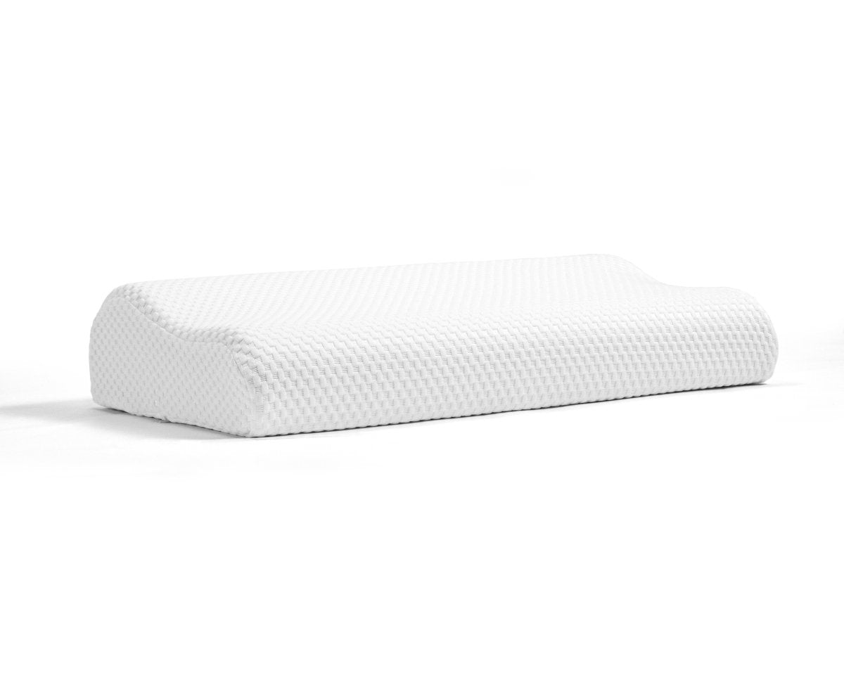 Contour Memory Foam Support Pillow | White | 60cm x 35cm x 11cm - The Bedding & Blankets Store
