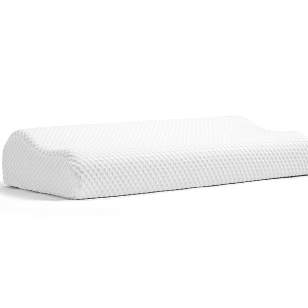 Contour Memory Foam Support Pillow | White | 60cm x 35cm x 11cm - The Bedding & Blankets Store