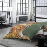 Cotton Satin Duvet Cover Set Nature Fusion | Yellow | Double - 200cm (W) x 220cm (L) - The Bedding & Blankets Store