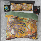 Cotton Satin Duvet Cover Set Nature Fusion | Yellow | Double - 200cm (W) x 220cm (L) - The Bedding & Blankets Store