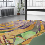 Cotton Satin Duvet Cover Set Nature Fusion | Yellow | Double - 200cm (W) x 220cm (L) - The Bedding & Blankets Store