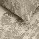Crushed Velvet & Cotton Duvet Cover Set Crushed | Grey Taupe | Double - 200cm (W) x 220cm (L) - The Bedding & Blankets Store