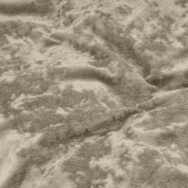 Crushed Velvet & Cotton Duvet Cover Set Crushed | Grey Taupe | Double - 200cm (W) x 220cm (L) - The Bedding & Blankets Store