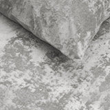 Crushed Velvet & Cotton Duvet Cover Set Crushed | Metallic Silver | Double - 200cm (W) x 220cm (L) - The Bedding & Blankets Store