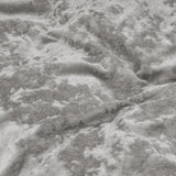 Crushed Velvet & Cotton Duvet Cover Set Crushed | Metallic Silver | Double - 200cm (W) x 220cm (L) - The Bedding & Blankets Store