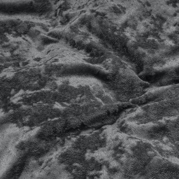 Crushed Velvet & Cotton Duvet Cover Set Crushed | Volcanic Anthracite | Single - 140cm (W) x 220cm (L) - The Bedding & Blankets Store