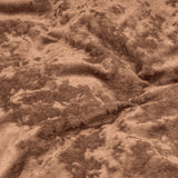 Crushed Velvet & Cotton Duvet Cover Set Crushed Wood | Brown | Single - 140cm (W) x 220cm (L) - The Bedding & Blankets Store