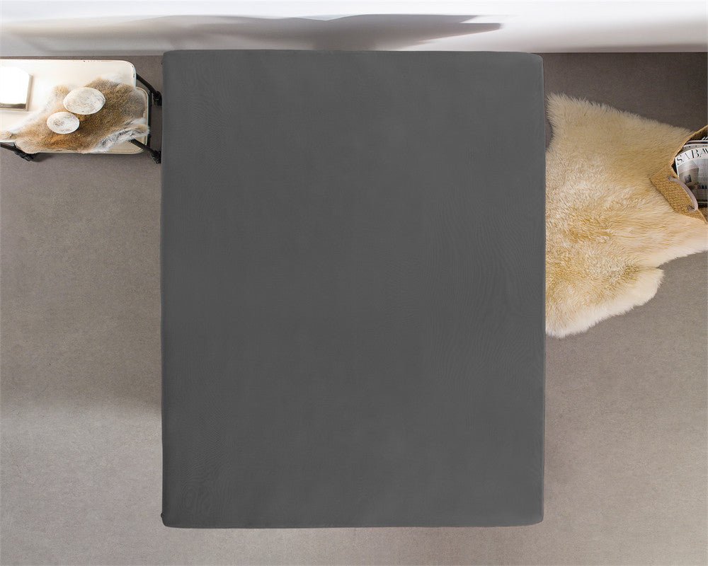 Double Jersey 220 GSM Soft Cotton Fitted Sheet | Anthracite Grey | Single 80/100 x 220cm (L) x 40cm (D) - The Bedding & Blankets Store