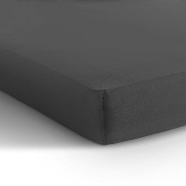 Double Jersey 220 GSM Soft Cotton Fitted Sheet | Anthracite Grey | Single 80/100 x 220cm (L) x 40cm (D) - The Bedding & Blankets Store