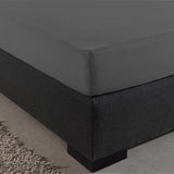 Double Jersey 220 GSM Soft Cotton Fitted Sheet | Anthracite Grey | Single 80/100 x 220cm (L) x 40cm (D) - The Bedding & Blankets Store