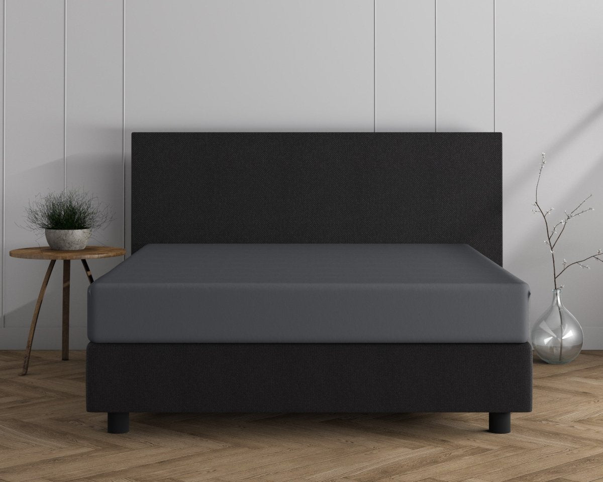 Double Jersey 220 GSM Soft Cotton Fitted Sheet | Anthracite Grey | Single 80/100 x 220cm (L) x 40cm (D) - The Bedding & Blankets Store