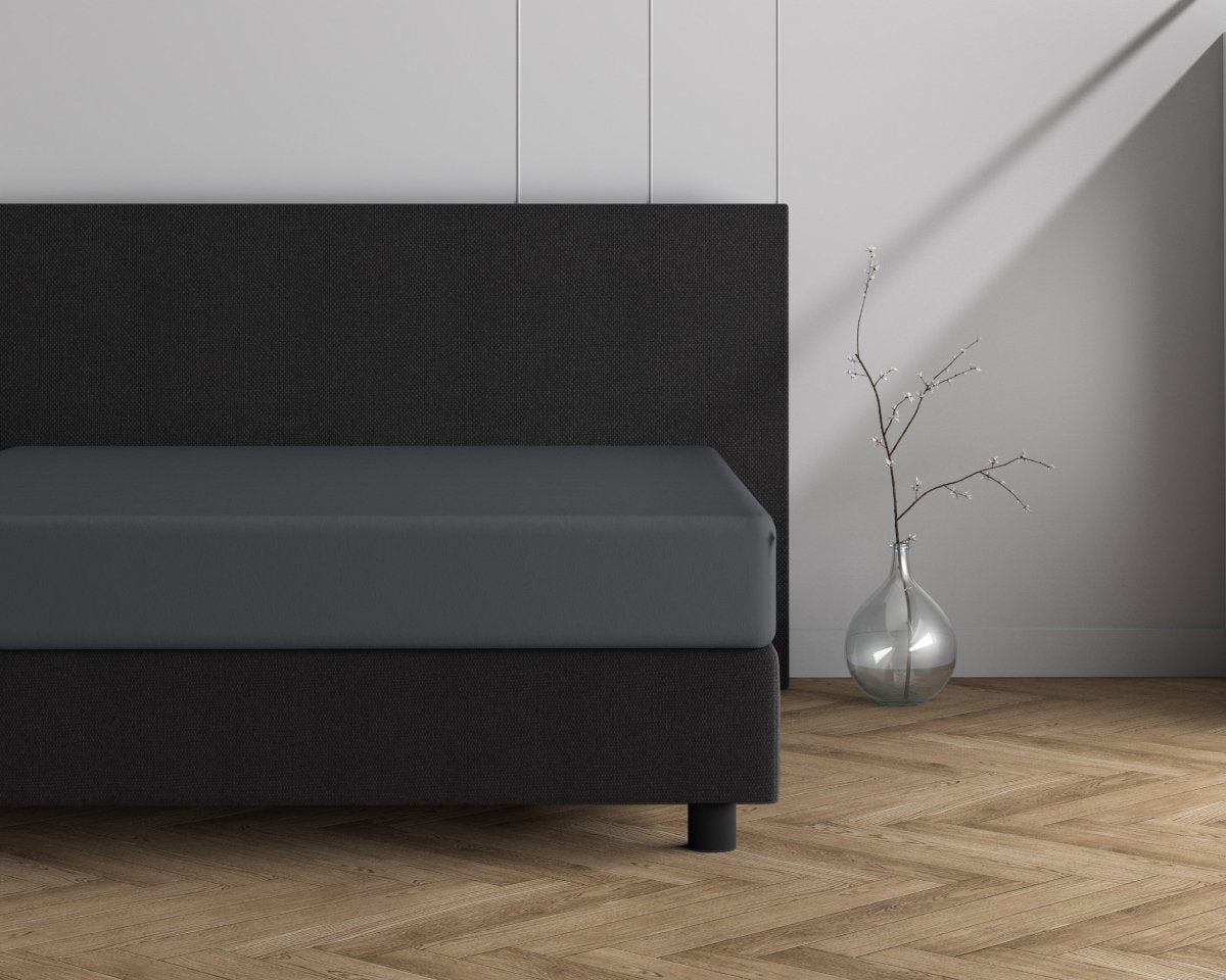 Double Jersey 220 GSM Soft Cotton Fitted Sheet | Anthracite Grey | Single 80/100 x 220cm (L) x 40cm (D) - The Bedding & Blankets Store