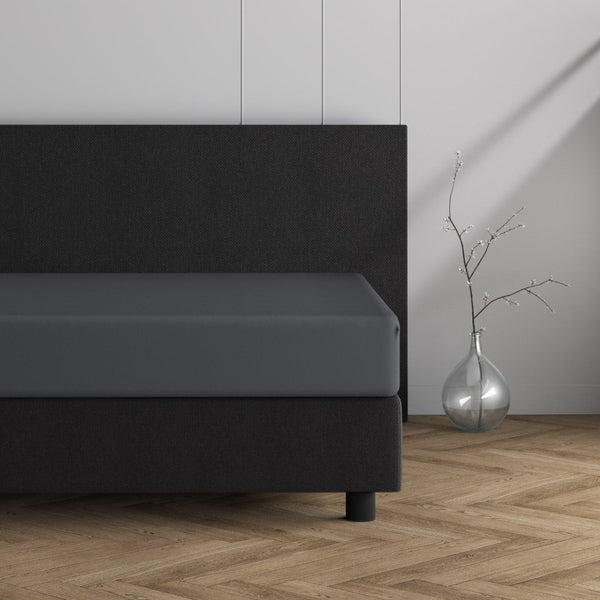 Double Jersey 220 GSM Soft Cotton Fitted Sheet | Anthracite Grey | Single 80/100 x 220cm (L) x 40cm (D) - The Bedding & Blankets Store