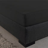 Double Jersey 220 GSM Soft Cotton Fitted Sheet | Black | Single 80/100 x 220cm (L) x 40cm (D) - The Bedding & Blankets Store
