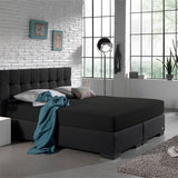 Double Jersey 220 GSM Soft Cotton Fitted Sheet | Black | Single 80/100 x 220cm (L) x 40cm (D) - The Bedding & Blankets Store