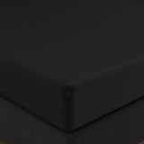 Double Jersey 220 GSM Soft Cotton Fitted Sheet | Black | Single 80/100 x 220cm (L) x 40cm (D) - The Bedding & Blankets Store