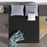 Double Jersey 220 GSM Soft Cotton Fitted Sheet | Black | Single 80/100 x 220cm (L) x 40cm (D) - The Bedding & Blankets Store