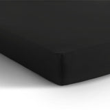 Double Jersey 220 GSM Soft Cotton Fitted Sheet | Black | Single 80/100 x 220cm (L) x 40cm (D) - The Bedding & Blankets Store