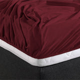 Double Jersey 220 GSM Soft Cotton Fitted Sheet | Bordeaux Red | Queen/King (EU) 160/180 x 200/220cm (L) x 40cm (D) - The Bedding & Blankets Store