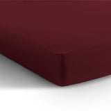 Double Jersey 220 GSM Soft Cotton Fitted Sheet | Bordeaux Red | Queen/King (EU) 160/180 x 200/220cm (L) x 40cm (D) - The Bedding & Blankets Store