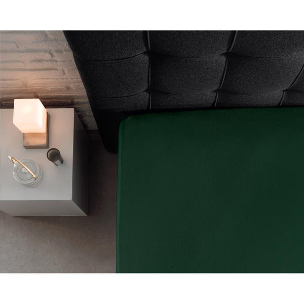 Double Jersey 220 GSM Soft Cotton Fitted Sheet | Botancal Green | Single 80/100 x 220cm (L) x 40cm (D) - The Bedding & Blankets Store