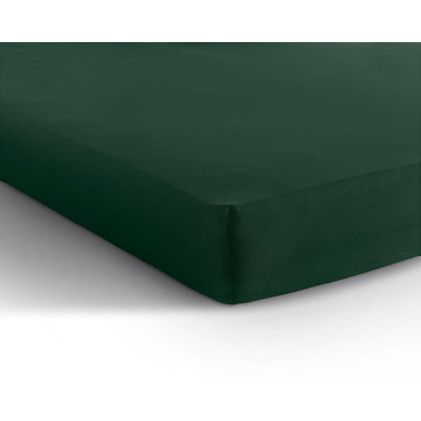 Double Jersey 220 GSM Soft Cotton Fitted Sheet | Botancal Green | Single 80/100 x 220cm (L) x 40cm (D) - The Bedding & Blankets Store