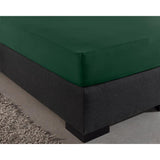 Double Jersey 220 GSM Soft Cotton Fitted Sheet | Botancal Green | Single 80/100 x 220cm (L) x 40cm (D) - The Bedding & Blankets Store
