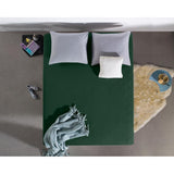 Double Jersey 220 GSM Soft Cotton Fitted Sheet | Botancal Green | Single 80/100 x 220cm (L) x 40cm (D) - The Bedding & Blankets Store