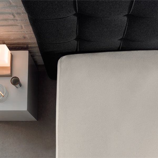 Double Jersey 220 GSM Soft Cotton Fitted Sheet | Cream | Single 80/100 x 220cm (L) x 40cm (D) - The Bedding & Blankets Store