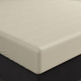 Double Jersey 220 GSM Soft Cotton Fitted Sheet | Cream | Single 80/100 x 220cm (L) x 40cm (D) - The Bedding & Blankets Store
