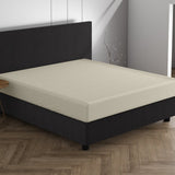 Double Jersey 220 GSM Soft Cotton Fitted Sheet | Cream | Single 80/100 x 220cm (L) x 40cm (D) - The Bedding & Blankets Store