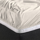 Double Jersey 220 GSM Soft Cotton Fitted Sheet | Cream | Single 80/100 x 220cm (L) x 40cm (D) - The Bedding & Blankets Store