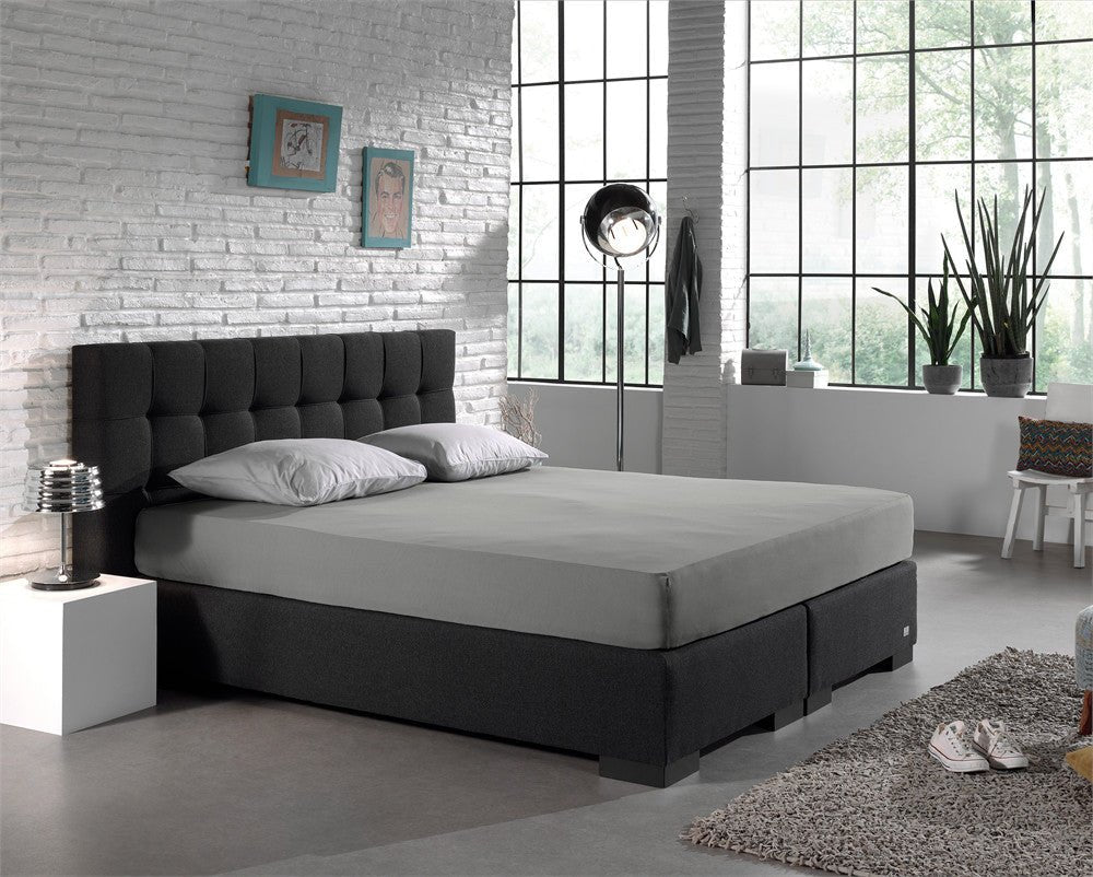 Double Jersey 220 GSM Soft Cotton Fitted Sheet | Grey | Single 80/100 x 220cm (L) x 40cm (D) - The Bedding & Blankets Store