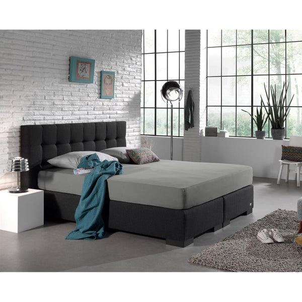 Double Jersey 220 GSM Soft Cotton Fitted Sheet | Grey | Single 80/100 x 220cm (L) x 40cm (D) - The Bedding & Blankets Store