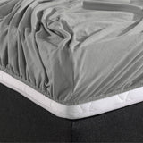 Double Jersey 220 GSM Soft Cotton Fitted Sheet | Grey | Single 80/100 x 220cm (L) x 40cm (D) - The Bedding & Blankets Store
