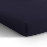 Double Jersey 220 GSM Soft Cotton Fitted Sheet | Navy | Single 80/100 x 220cm (L) x 30cm (D) - The Bedding & Blankets Store