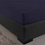 Double Jersey 220 GSM Soft Cotton Fitted Sheet | Navy | Single 80/100 x 220cm (L) x 30cm (D) - The Bedding & Blankets Store